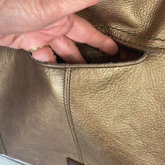 Fossil Bronze Metallic Large Hobo Tote - Picture 6 of 17